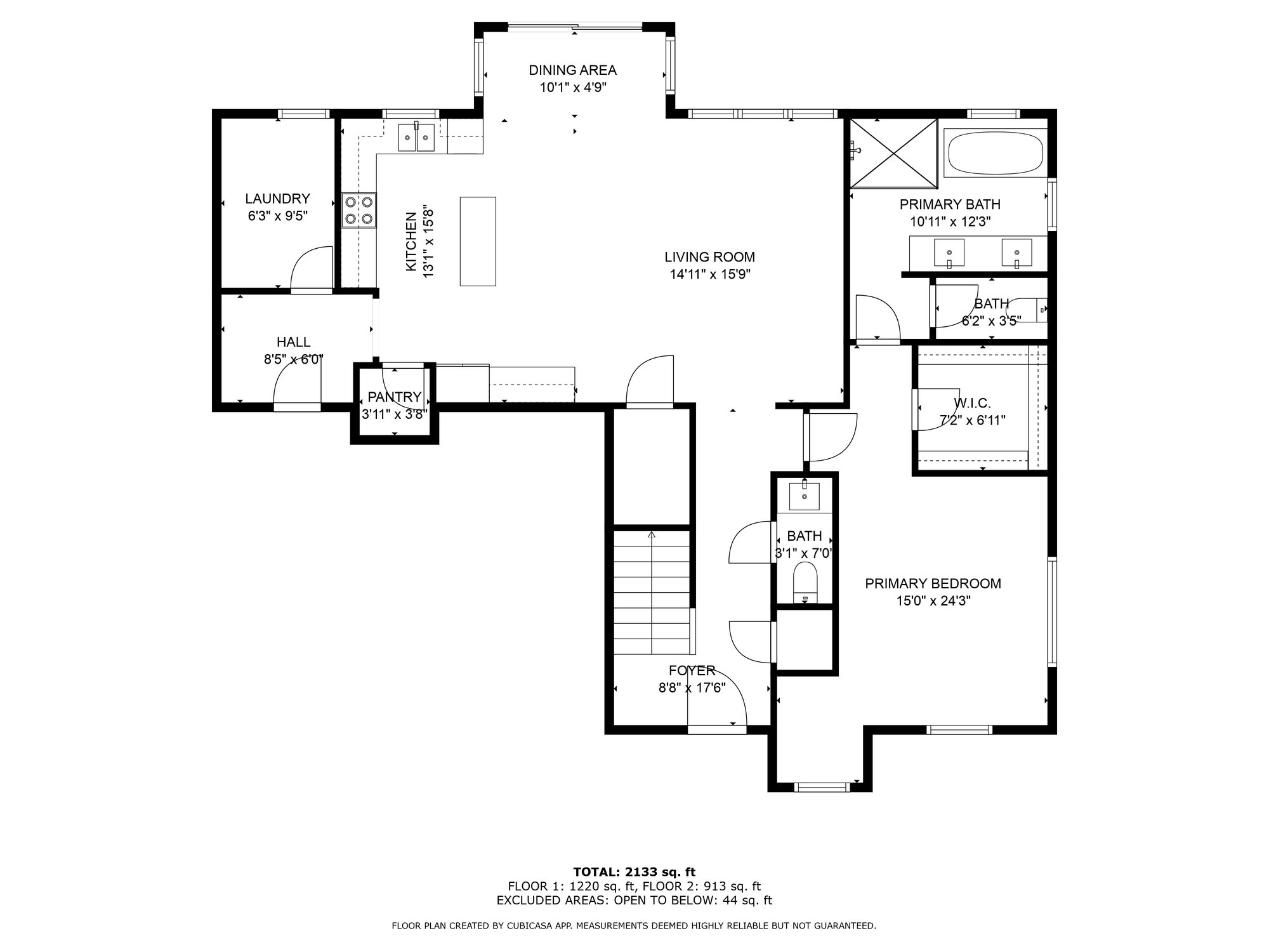 black and white floorplan first floor